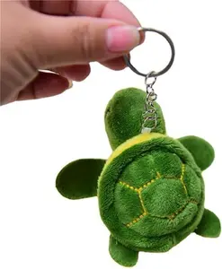 Mini Sea Turtle Stuffed Animal Keychain Green Tortoise Plush Toy Cartoon Plush Turtle Pendant Keychain for Birthday Gift Bag Accessories