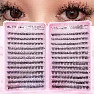 288pcs DIY Eyelash Extension, Cosmetic False Lashes, Fairy Cluster Lashes DIY Natural Delicate Reusable, Create Cute Cartoon Eye Makeup, Mixed Length Design Easy To Trim And Fit Different Eye Shapes, Reusable, High Cost-Effective, Suitable For Beginners