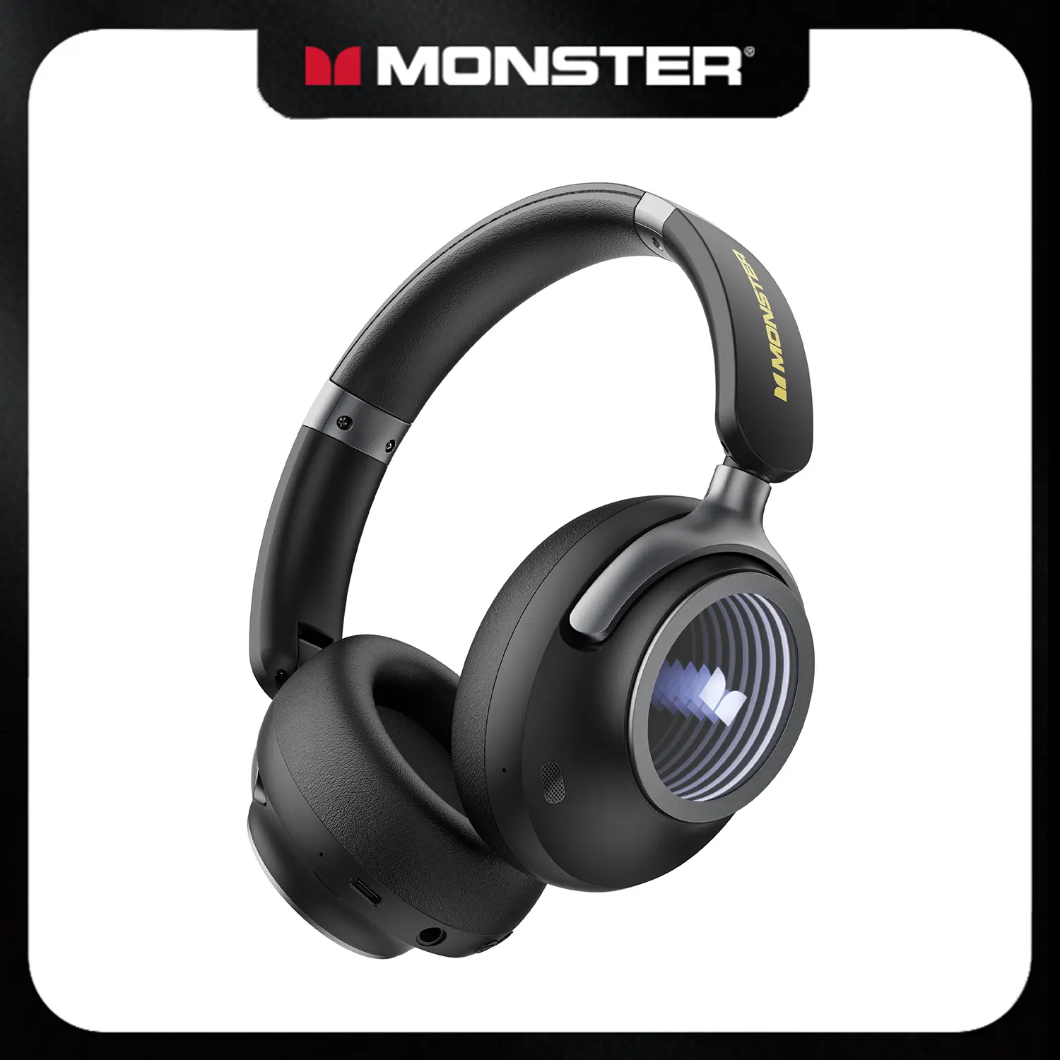 Monster Persona 4th RGB Gaming Headphones with Mic-Bluetooth 6.0,165H Playtime,3D LED Tunnel Lights, 40mm Drivers, 5-Mic ENC Active Noise Cancellation, Foldable Over Ear Gaming Accessory,Game Peripherals,Headset for PC,Music&Travel-TikTokShopBackToSchool