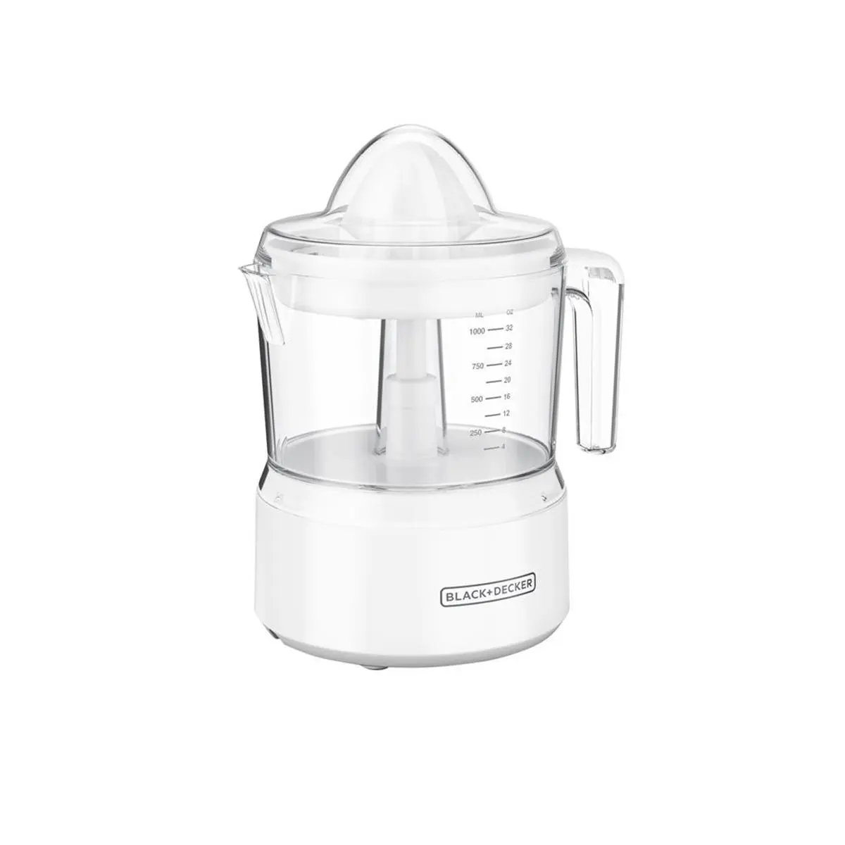 Black & Decker Citrus Juicer - Plastic, White Home Appliance for Countertop Use, Convenient and Durable Kitchen Fruit & Vegetable Utensil