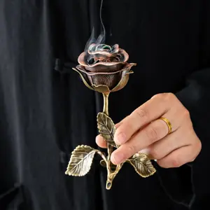 Rose-Scented Incense Burner – Feng Shui Home Fragrance Desktop Decor