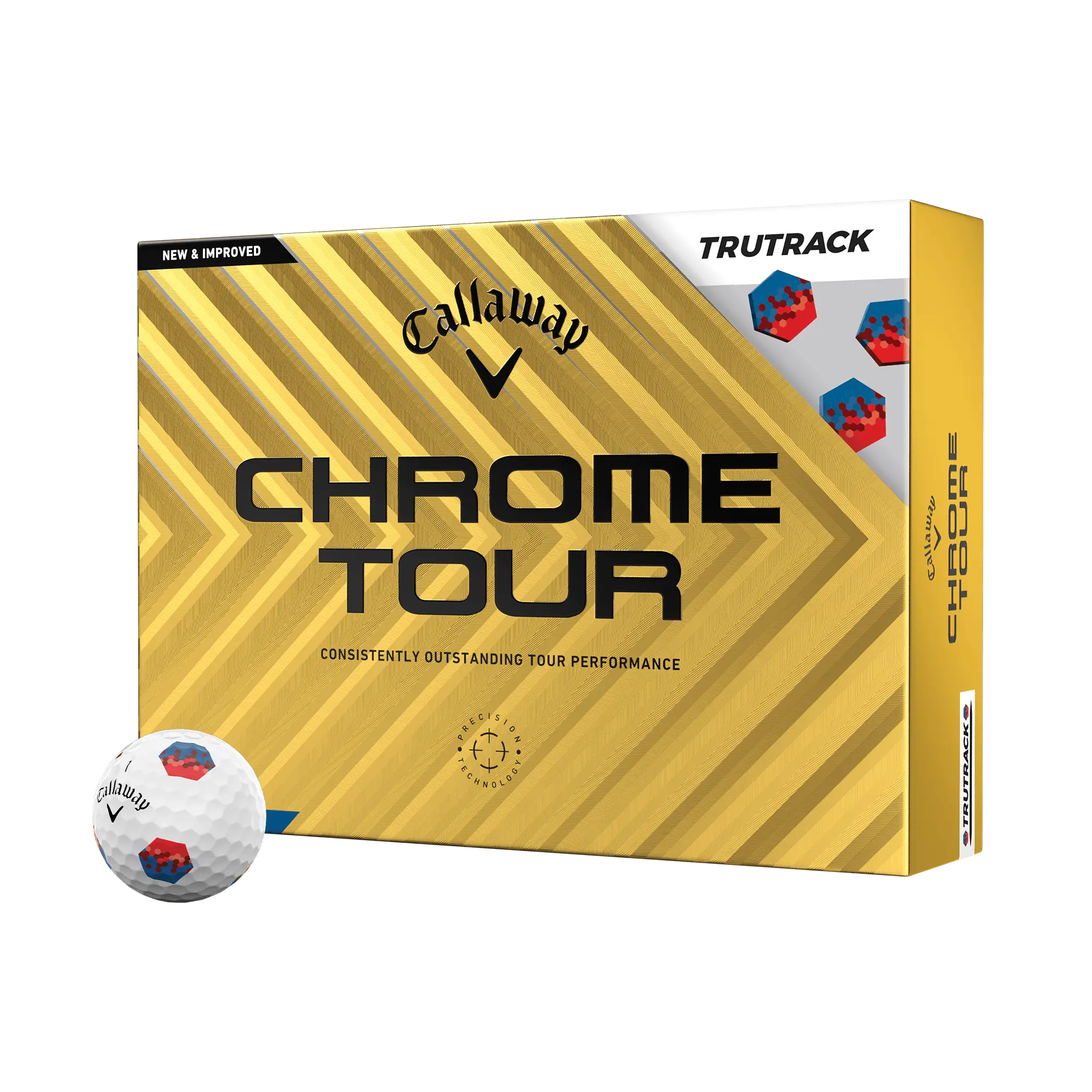 Callaway Golf Chrome Tour TruTrack '24 Golf Balls in Blue/Red