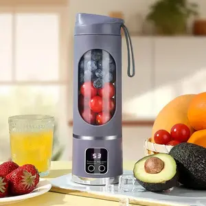 Portable Blender, USB Rechargeable Blender with LED Display for Smoothies and Liquid Diets, Small Juicer Blender, Milkshake Blender, Home Kitchen Appliance, Smoothies Blenders, Blender Smoothie Maker