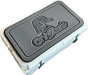 VORTEX YETI Cooler Pad with Only Ducks Logo - Dark Grey/Black Mat - Peel and Stick Application - 3M Adhesive - Perfect for Duck Hunting Boat Coolers - Boating, Fishing, Camping Gear-Lake Foam