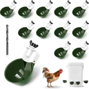 12pcs Chicken Waterer Cups Automatic Gravity Water Dispenser DIY Poultry Feeder for Hens Ducks Turkeys