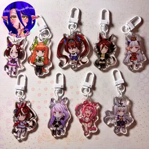 Horse Girls Glitter Epoxy Keychains