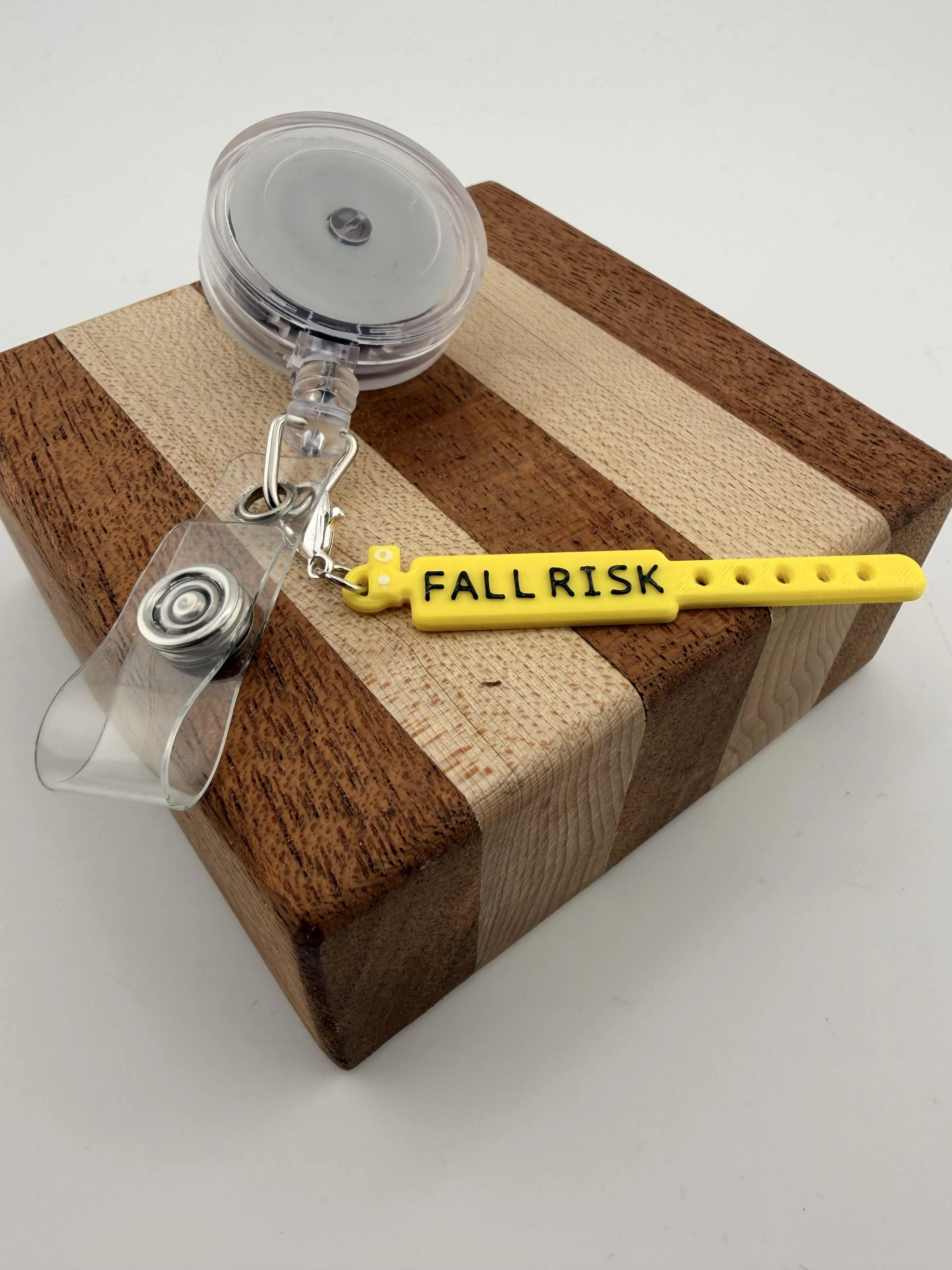 Funny Nurse badge charm - Miniature Fall Risk band