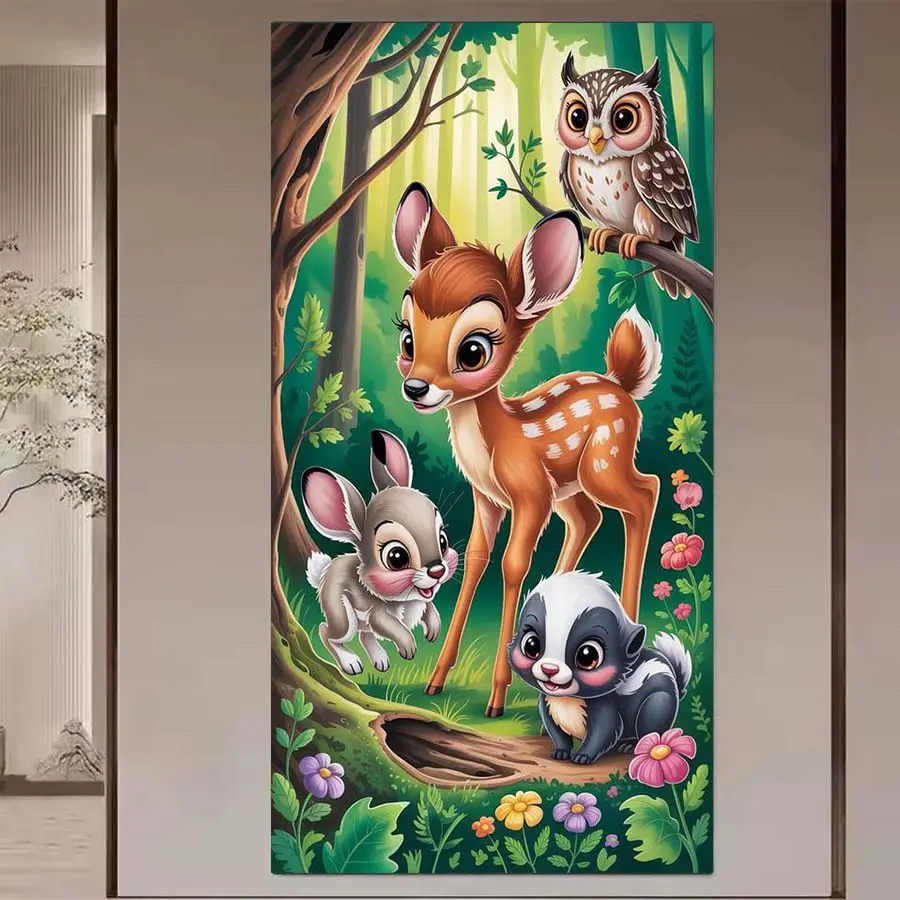 1 set of DIY diamond painting kit, 5D diamond art set, DIY decoration of deer, rabbit, meerkat mosaic, diamond art, DIY Diamond Arts, DIY art home decor, Handicraft