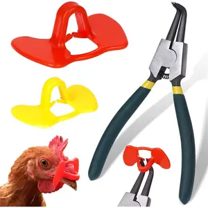 100Pcs Chicken Pinless Peepers with Install Pliers Chicken Anti-Pecking Eye Glasses Pheasant Poultry Blinders Spectacles Peepers for Pecking