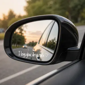I Love You Drive Safe 4PCS Car Sticker Set Waterproof Rear View Mirror Decals Vinyl Decal for Car