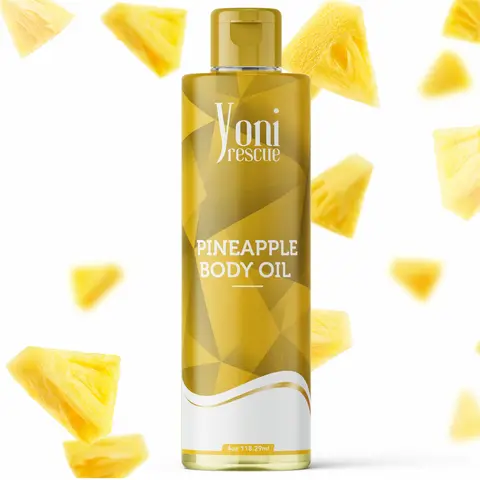 4oz Pineapple scented Essential Body Oil For Skin Care, Moisturizing And Great For Sensitive Skin With Fresh Sliced Pineapple and Light Sweet Syrup Scent by Yoni Rescue