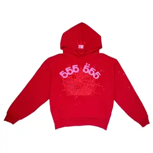 Sp5der Worldwide Red Angel Number 555 Hoodie Red - Lightly Worn