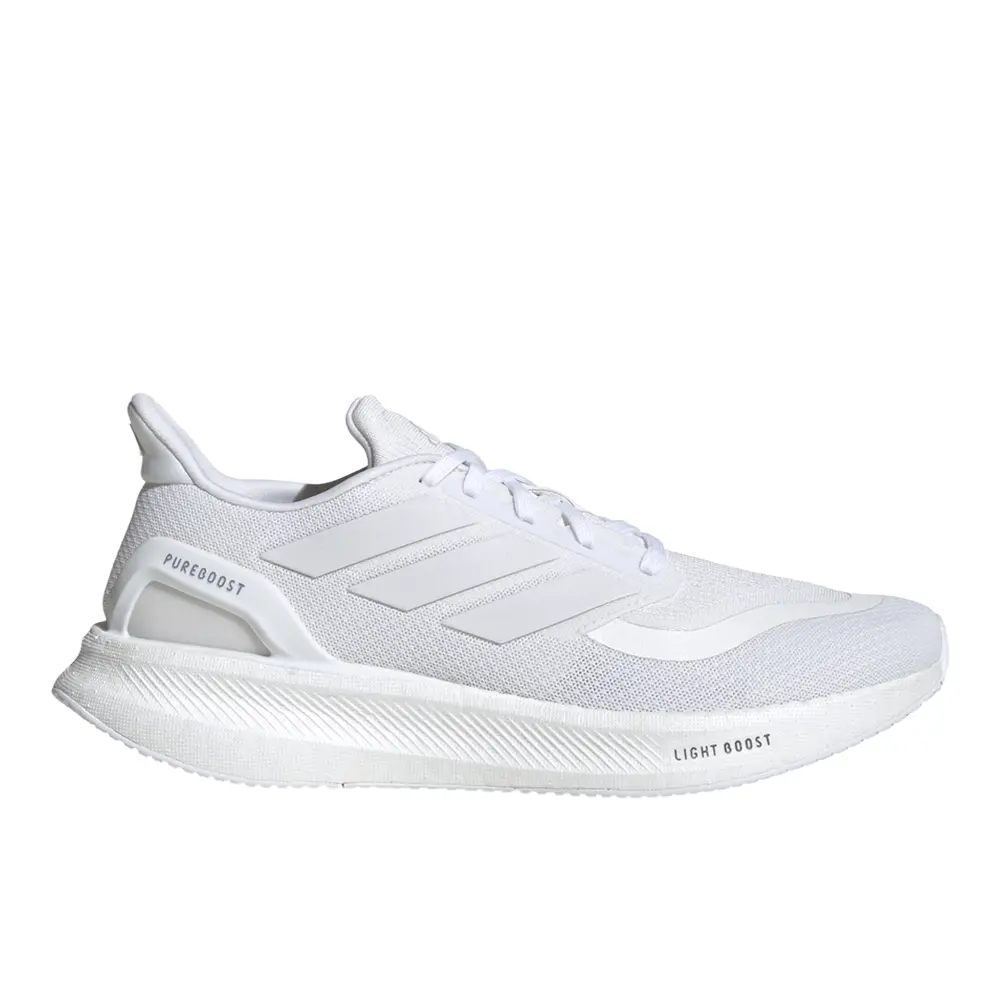 adidas Mens Pureboost 5 Running Sneakers Shoes - White adidas Mens Pureboost 5 Running Sneakers Shoes - White
