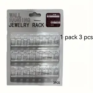 Wall-Mounted Transparent Acrylic Jewelry Storage Hooks, Polished Durable Simple Design, Multi-Functional Space-Saving Organizer