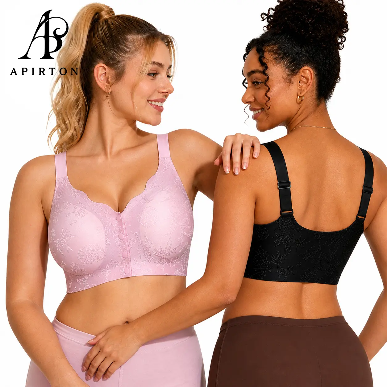 APIRTON Comfort Jelly Bra Wireless Front-Close Bra with Easy Clasp Closure & Seamless Fit for Everyday Wear Womenswear T-Shirt Bra Smooth Back summerwins