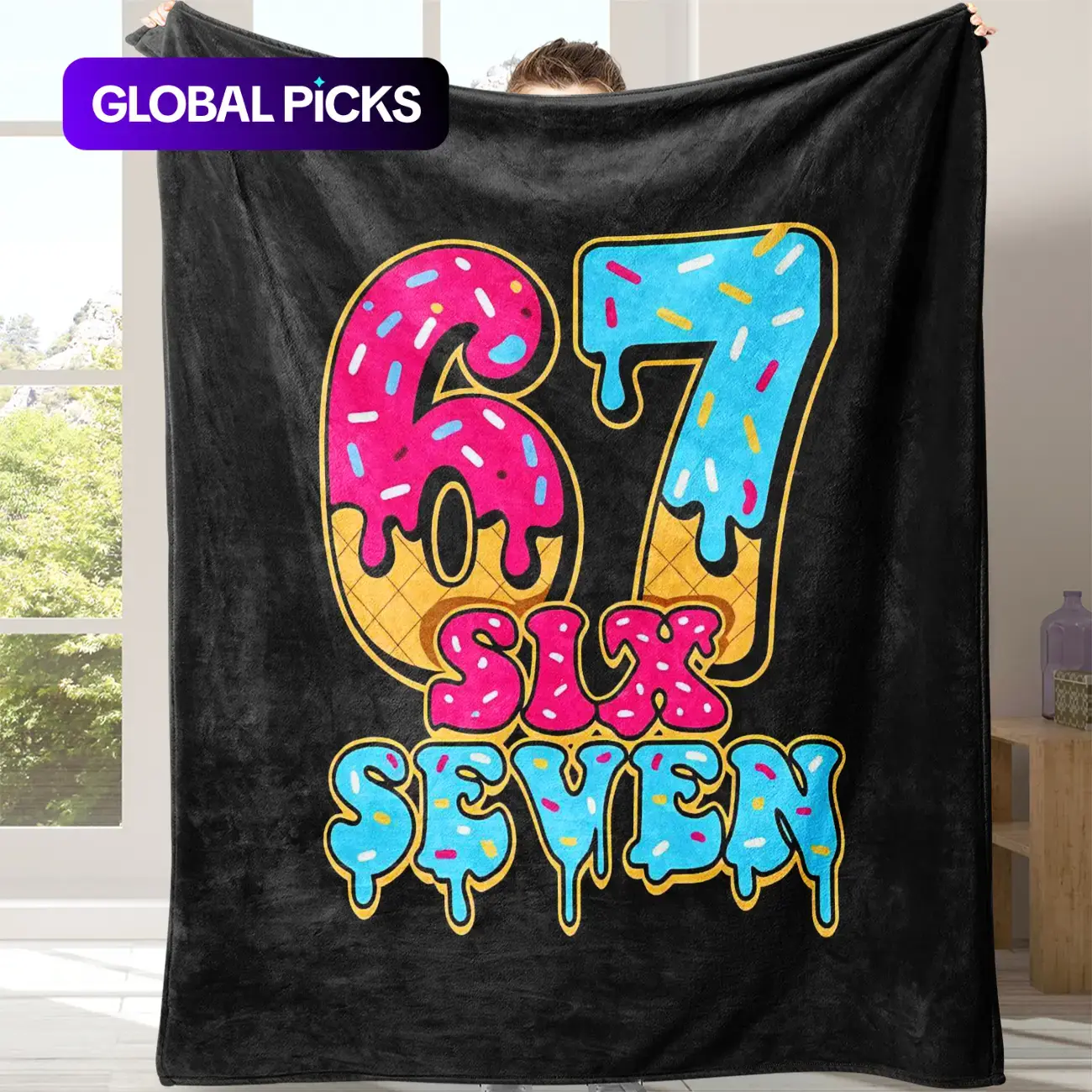 Six Seven Soft Flannel Blanket for Sofa Bed, Cozy Flannel Blanket, Warm and Comfortable Nap Blanket, Lightweight Travel & Camping Throw for Home Office Chair or Bed #GLOBAL PICKS