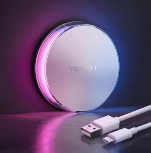 YEELIGHT Motion Sensor Night Light Rechargeable Color Changing RGB, 750mAh Wireless Nightlight Type-C, LED Bathroom Night Light for Hallway, Bedroom, Stairs