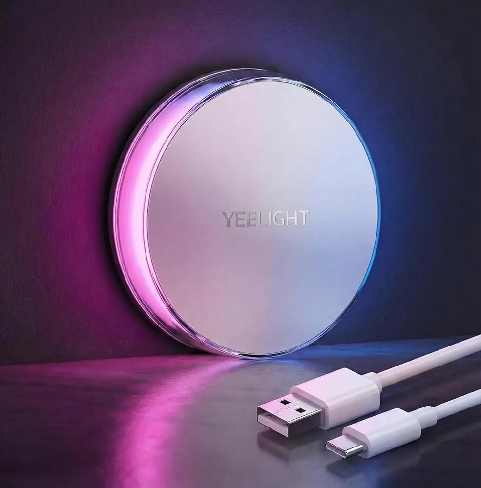 YEELIGHT Rechargeable Motion Sensor Dimmable RGB Night Light - 750mAh Wireless Type-C LED Light for Hallway, Bathroom, Dimmable Night Lights, Rgb Night Lights