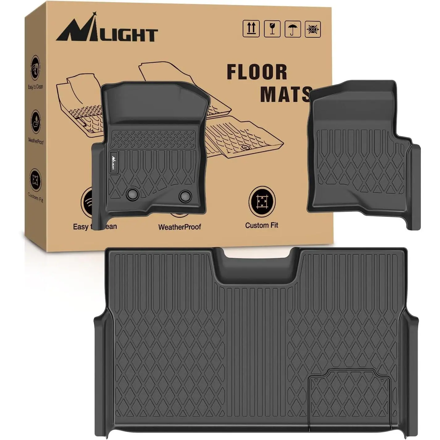 Nilight TPE Floor Mats for Ford F150 F-150 SuperCrew Crew Cab Bucket Seat 2010 2011 2012 2013 2014, All Weather Custom Fit Heavy Duty Floor Liners, Floor Mats For Trucks, Car Truck Accessories