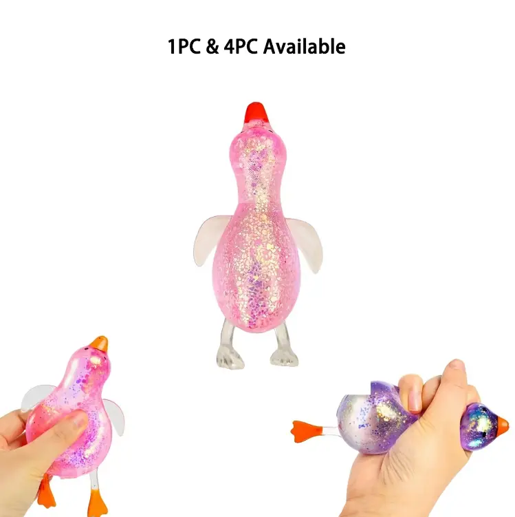 Cute Duck Squishies Sugar Stress Ball, Glitter Fidget Toy for Stress Relief, Fun Gift for Office & Easter Baskets, Ages 3+