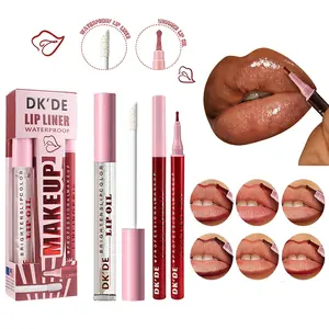 Lip liner + lip oil set. The liner glides on smoothly to define and shape fuller-looking lips. The lip oil locks in long-lasting moisture and shine for soft, supple lips. Perfect for your everyday natural makeup look.