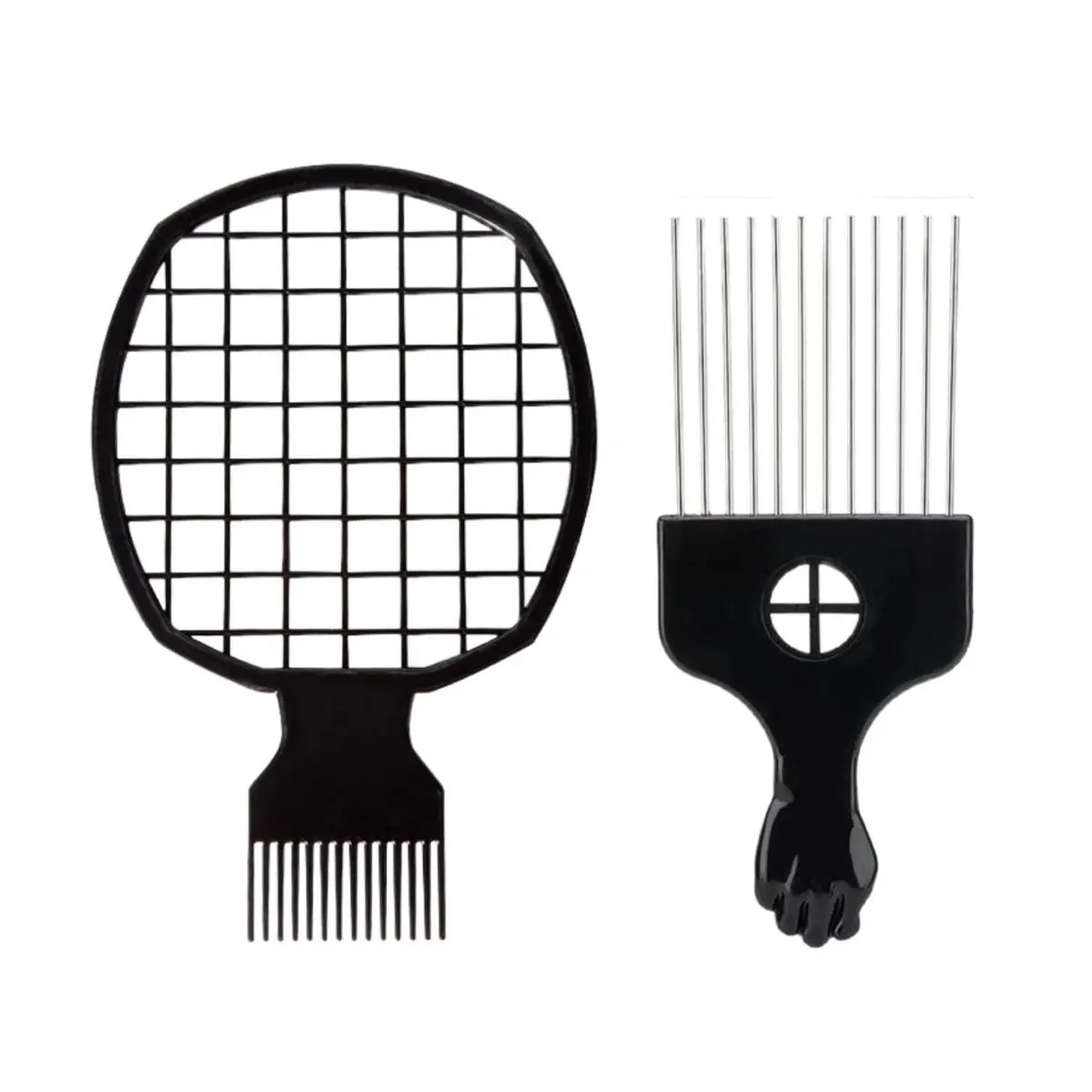 2PCS Hair Twist Comb & Afro Pick Set – 2-in-1 Curl Sponge Brush for Coils, Curls & Natural Hair