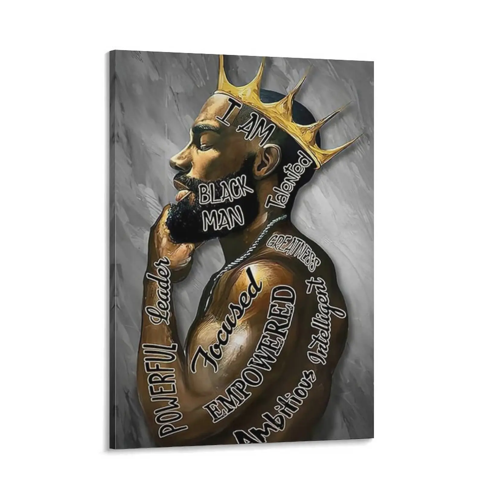African American posters, inspirational quotes for Black men, posters featuring the King of Africa, abstract oil paintings, home décor, suitable for bedrooms and living rooms.