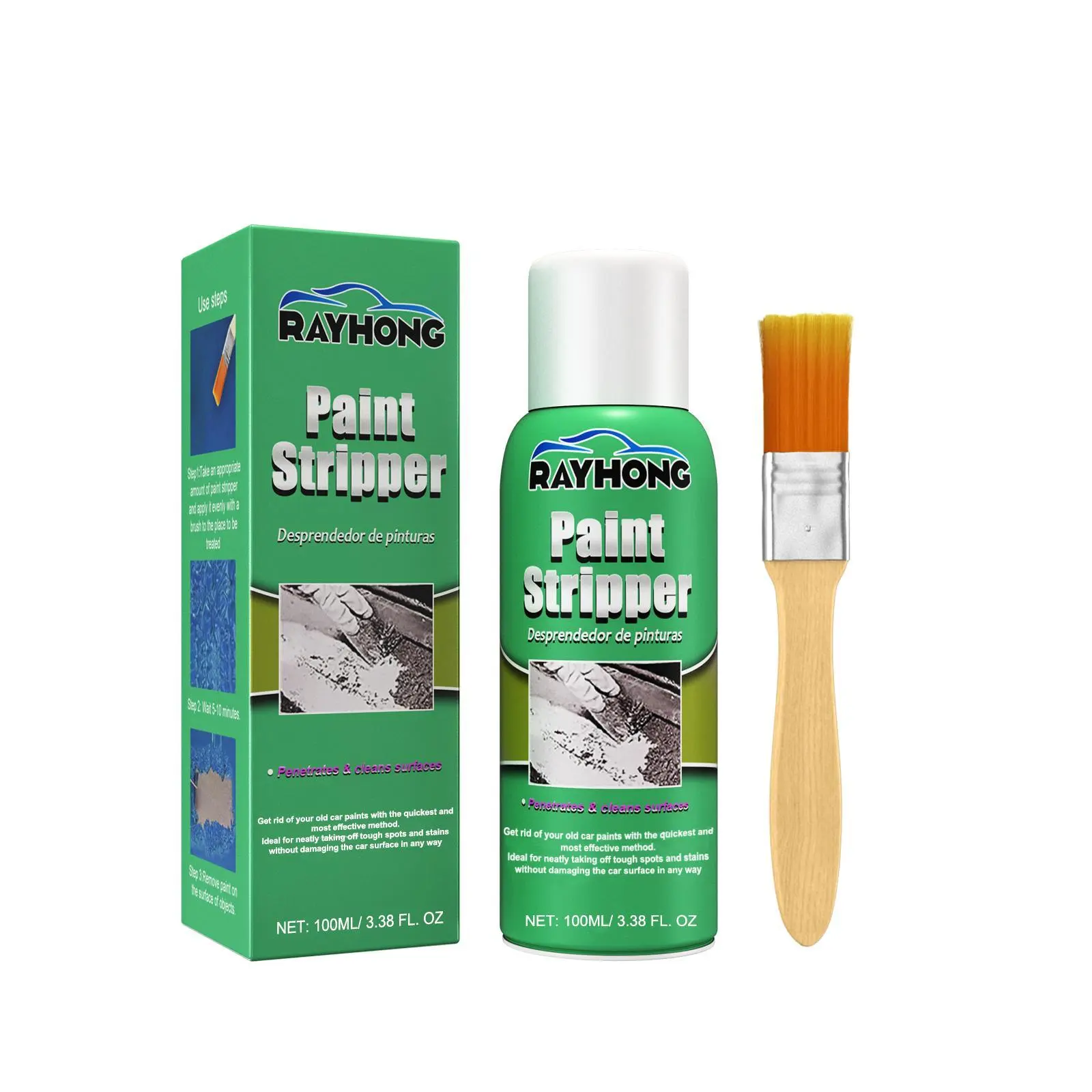 Rayhong Paint Remover, Auto Wheel Stripping Metal Surface Paint Remover Non-Trace Cleaning Paint Remover