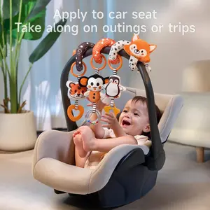 TUMAMA KIDS Car Seat Toy – Spiral Hanging Rattle Sensory Toy for Newborns & Infants, Playpen, Stroller, Crib, Nursery Activity, Cute Fox Design