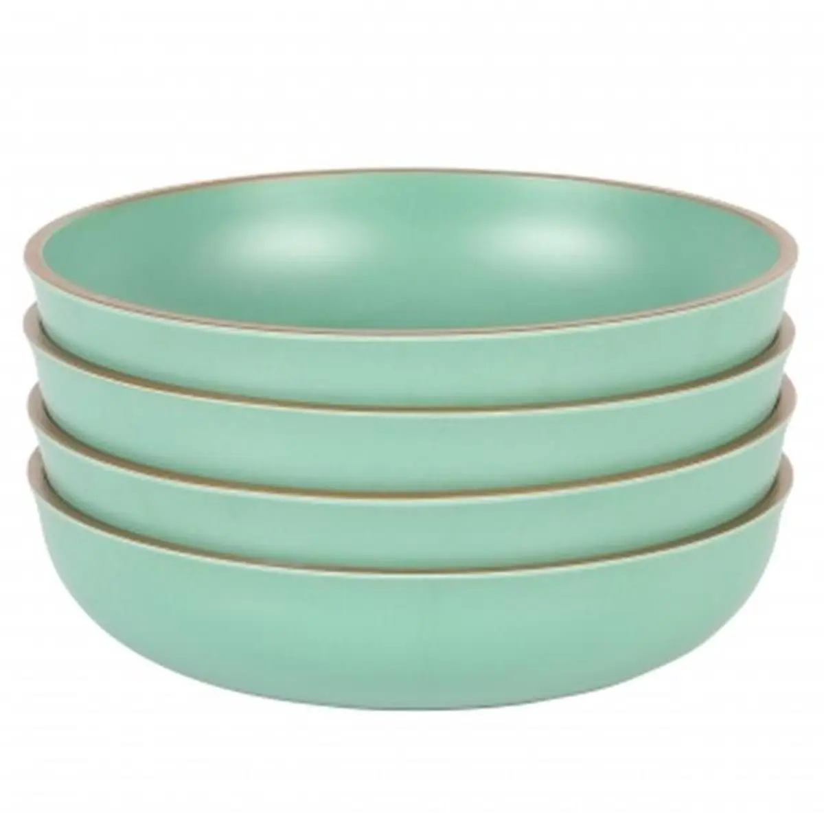 Gibson Home 136607.04 8.5 in. Rockabye Melamine Dinner Bowl Set, Green - 4 Piece