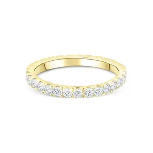 The Eternity - Gold | Modern Gents 925 Sterling Silver with 18k Gold Plating Eternity Band | Stackable Minimalist Ring