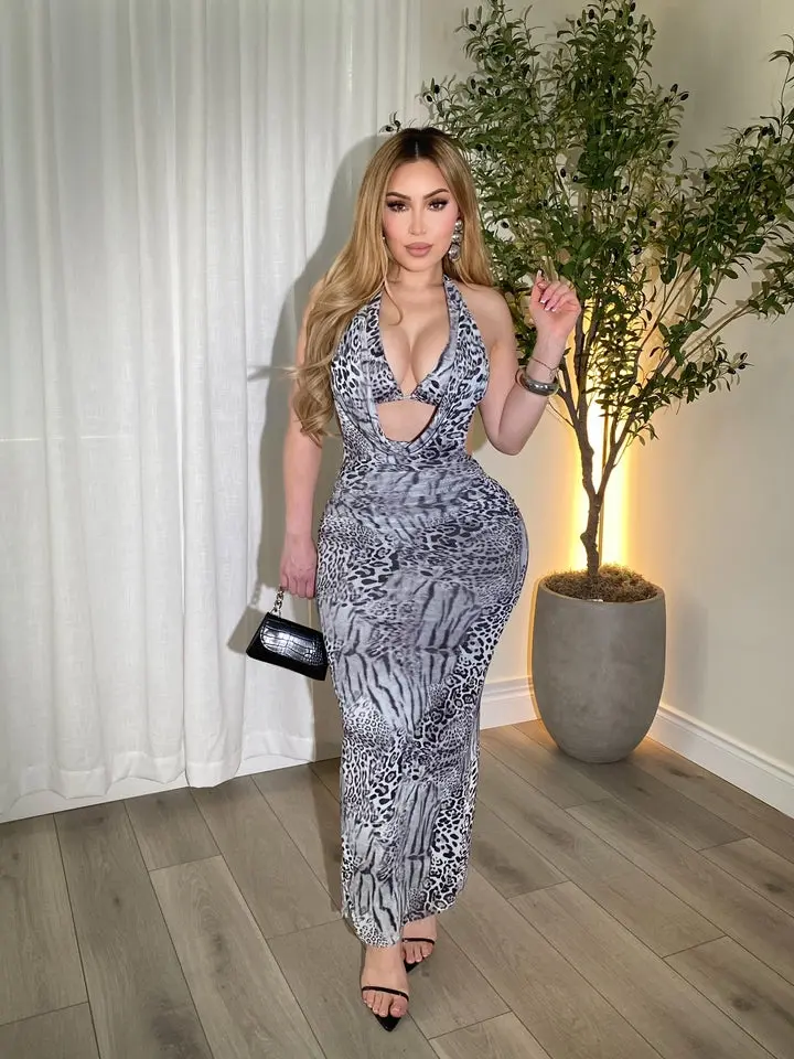 Daring Bombshell Grey Maxi