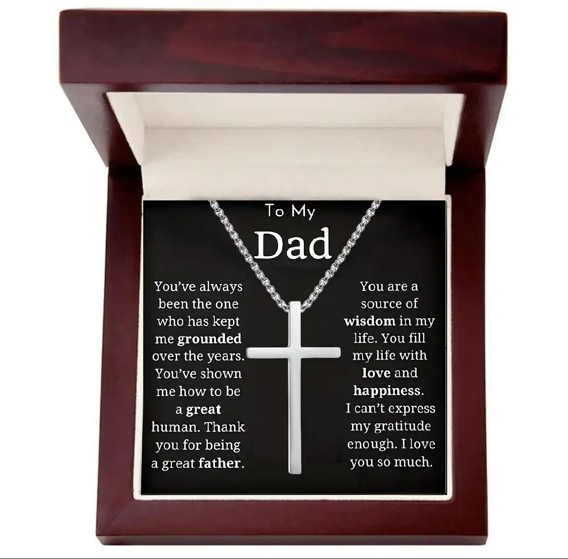 【Father’s Day】 Gifts for Dad Cross Pendant  Necklace Gift for Men & Women, with message card and gift box