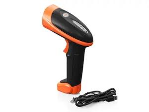 Ambir BR100 USB Barcode Scanner - Cable Connectivity - 1D, 2D - Imager - USB - Black, Orange - IP52 - Outdoor