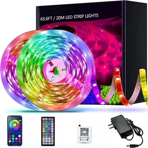 65.6ft Led Strip Lights, Ultra Long RGB Color Changing LED Light Strips Kit with 44  Ir Remote Led Lights for Bedroom, Kitchen,  Decoration