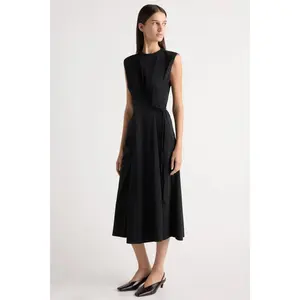 Modern Citizen Agnes Twist Drape Jersey Dress in Black