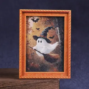 1PC Funny Ghost Pattern Refrigerator Magnet, Mini Photo Frame Fridge Magnet, Flying Ghost Picture Frame, Home Decor & Festive Decoration, Great Holiday Gift, Fridge Decorating Magnet