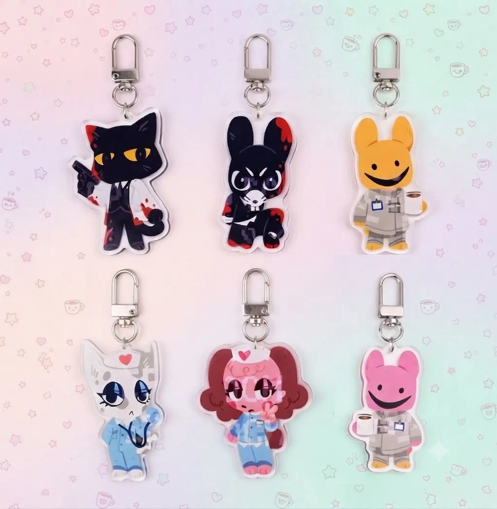 Animal Hosptal Roblox Keychain | Intern, Secretary, Nurse, Head Nurse, Secret Agent, Rattew, Barney, Dr. Harlow, Acrylic Keychains