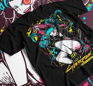 Rebecca Shirt- Cyberpunk Edgerunner, Anime Game Final Boss, Top Game Sweatshirt, Otaku Ropa Sweater, Clothing Merch Gift Cotton Menswear