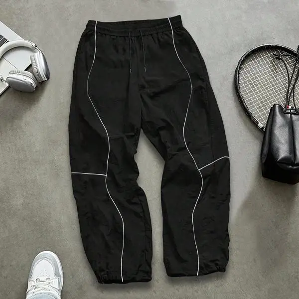 Men’s striped casual straight-leg loose-fit versatile athletic long pants for spring and autumn Men’s striped casual straight-leg loose-fit versatile athletic long pants for spring and autumn