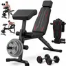 【TikTokShopBlackFriday】OPPSDECOR Adjustable Weight Bench - 1000LBS Heavy Duty Steel Frame Foldable Multi-Function Home Workout Gear,Flat/Incline/Decline Strength Conditioning Equipment with Preacher Pad & Leg Extension for Weight Training At Home Gym