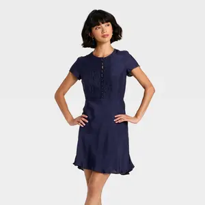 Women's Short Sleeve Mini A-Line Dress - Universal Thread