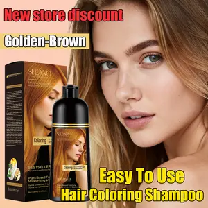 Golden-Brown 3-in-1 Hair Dye Shampoo,—Colors Instantly with a Single Wash. 99.9% Complete Coverage | Plant-Based Formula, Gentle on Hair.Dye + care + style – all in one Professional quality for men & women. No salon needed