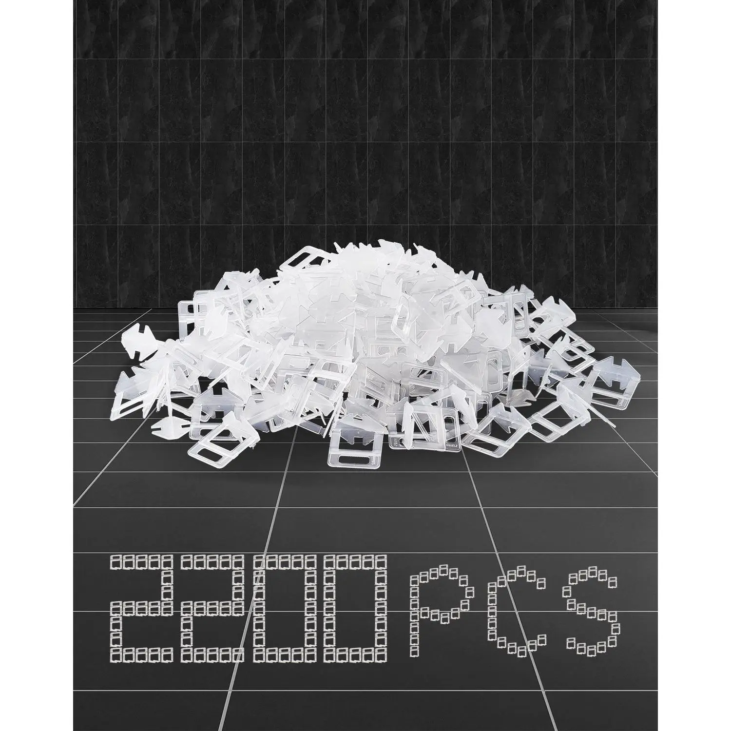 VEVOR Tile Leveling System Clips, 2200-Piece DIY Tile Leveler Spacers, 1/16(1.5 mm) Tile Leveler Clips, Tile Leveling System Tile Installation Tools for Professional Ceramic Tile, Stone Installation