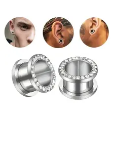 Stainless Steel Zirconia Cz Bling Stud Earrings Set, Ear Piercing Jewelry Accessories, Trendy Jewellery Accessories, Colorful Ear Gauges Expander, 4-16mm Sizes Available, Ear Studs, High Quality Earrings