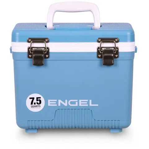 Engel 7.5 Qt Foam Airtight Ergonomic Drybox-Cooler with Carry Handles & Integrated Shoulder Strap, Portable Small Hard Shell Lunchbox Camping Gear Ice Box for Outdoor Adventures