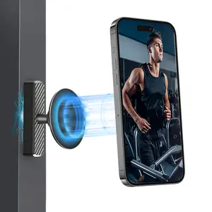 JUSIEX Magnetic Phone Holder for Gym - 360° Adjustable, Portable Strong Magnet Phone Mount for Workout Recording, Fitness Accessories Essentials, Compatible with iPhone 17/16/15/14/13/12 & Android Phone, Perfect Gift for Men & Women