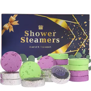 8-Pack Eucalyptus Lavender Aromatic Shower Steamers- Shower Bombs Aromatherapy Gift Set with Self Care, Body Care, Bath Additive Home Spa Bath Bombs for Men and Women Shower Supplies Travel Daily Necessities, Birthday, Easter Gifts and Christmas Gift