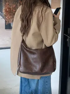 Vintage Women's Crossbody Bag, New Korean Fashion Handbag, Large Capacity Shoulder Bag, Ideal Teacher Gift, Perfect for Back to School, Casual Crossbody Bags, Hobo Crossbody Bags