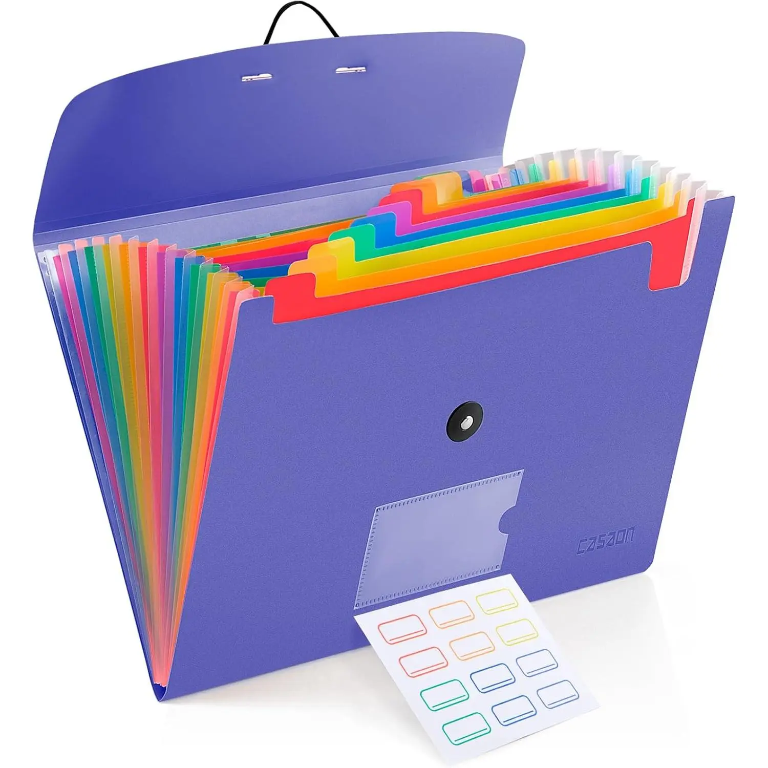 13-Pocket Bungee Elastic Closure Accordion Expanding File Folder, A4 (12.99”×9.7”) Document Organizer with Durability and Resilience, Convenient Access Office Stationery for School, Work Use